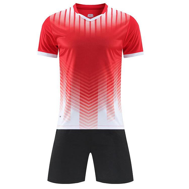 New football jersey set Student sports games Adult children's short-sleeved football jersey Printing number Wholesale