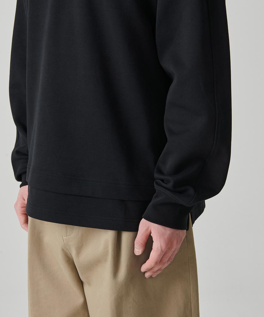 MUSINSA STANDARD Flat Terry Oversized Double Layer Sweatshirt [Black]