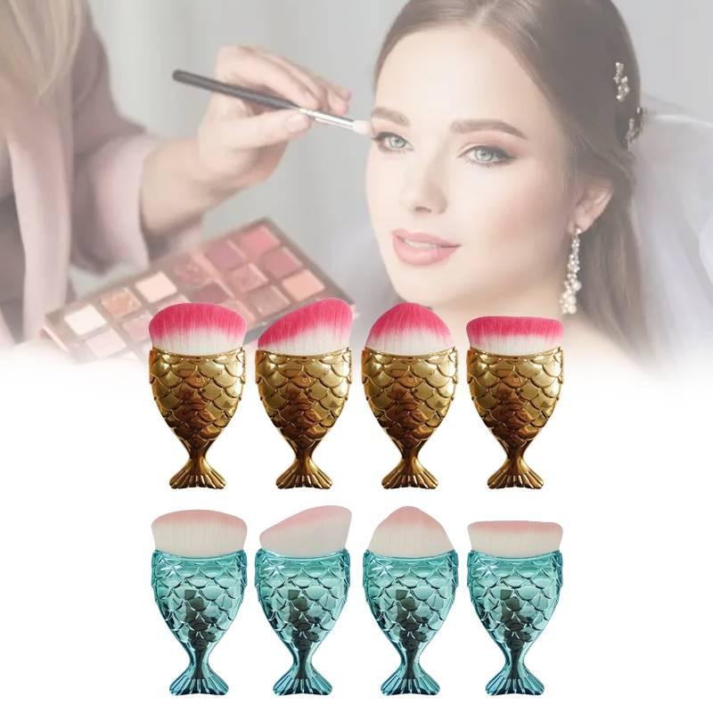 Mermaid Themed Cosmetic Brush Durable Plastic Handle Professional Supplies Home