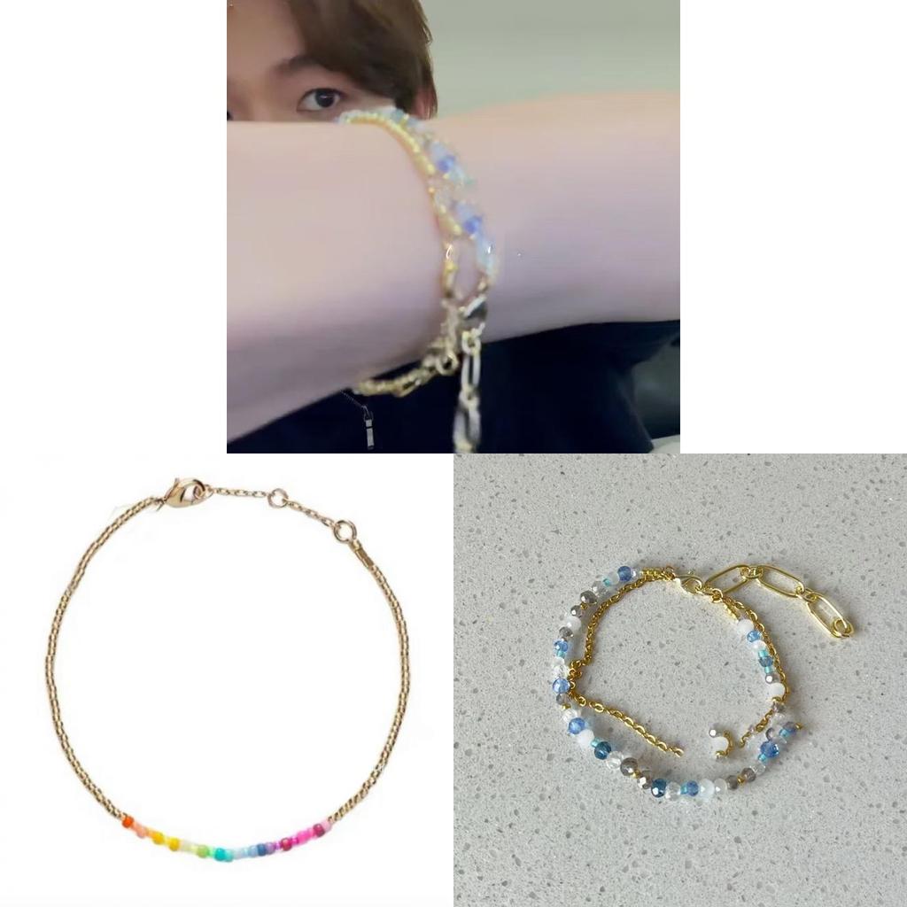 Glass Beaded Double Layer Bracelet For Women With Geometric Design Summer Accessory