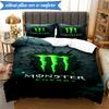 Set Biancheria da Letto 3 Pezzi Monster Drink, Include 1 Copripiumino e 2 Federe Perfetto per Camera da Letto, Dormitorio, Regalo di Natale per Fan