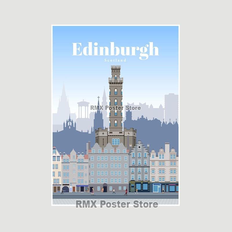 World Travel Minimalist  Posters New York London Paris City Poster White Paper Print Wall Art Decoration Picture Home Cafe Decor