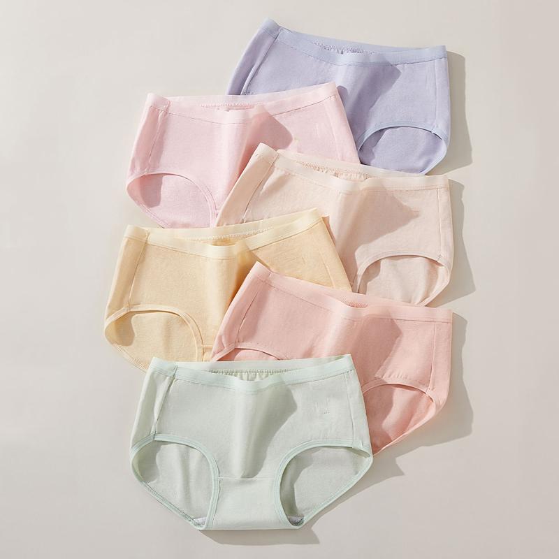 LANGSHA Bavlna Dámské Kalhotky Prodyšné Spodní Prádlo Dívčí Kalhotky Dámské Kalhotky Velikost M-XXL 6ks
