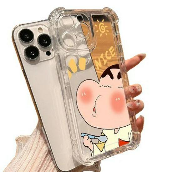 Anti-Drop Cartoon Acrylic Case for iPhone 12/13/14/16/17Pro Max and 15Pro