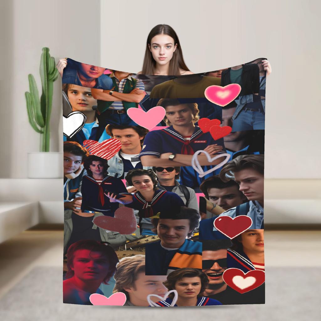 Steve Harrington Soft Blanket Girls Boys Plush Throw Blanket Street Trend Living Room Flannel Bedspread Sofa Bed Cover