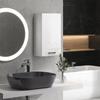 Wall-mounted MDF bathroom cabinet with 3 shelves and an adjustable top shelf. 37x22.5x70cm. White