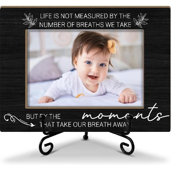 Zodvery New Baby Picture Frame, Wooden Photo Frame Family Frame For New Parents, 4x6 Picture Frame, Tabletop Display Home Decor for Living Room,
