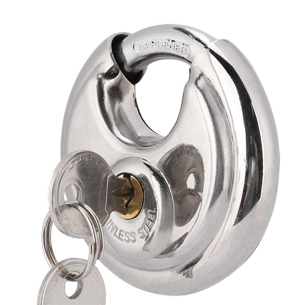 Compact Round Disc Lock Stainless Steel Security Lock Disc Locking Padlock  Carriage Door