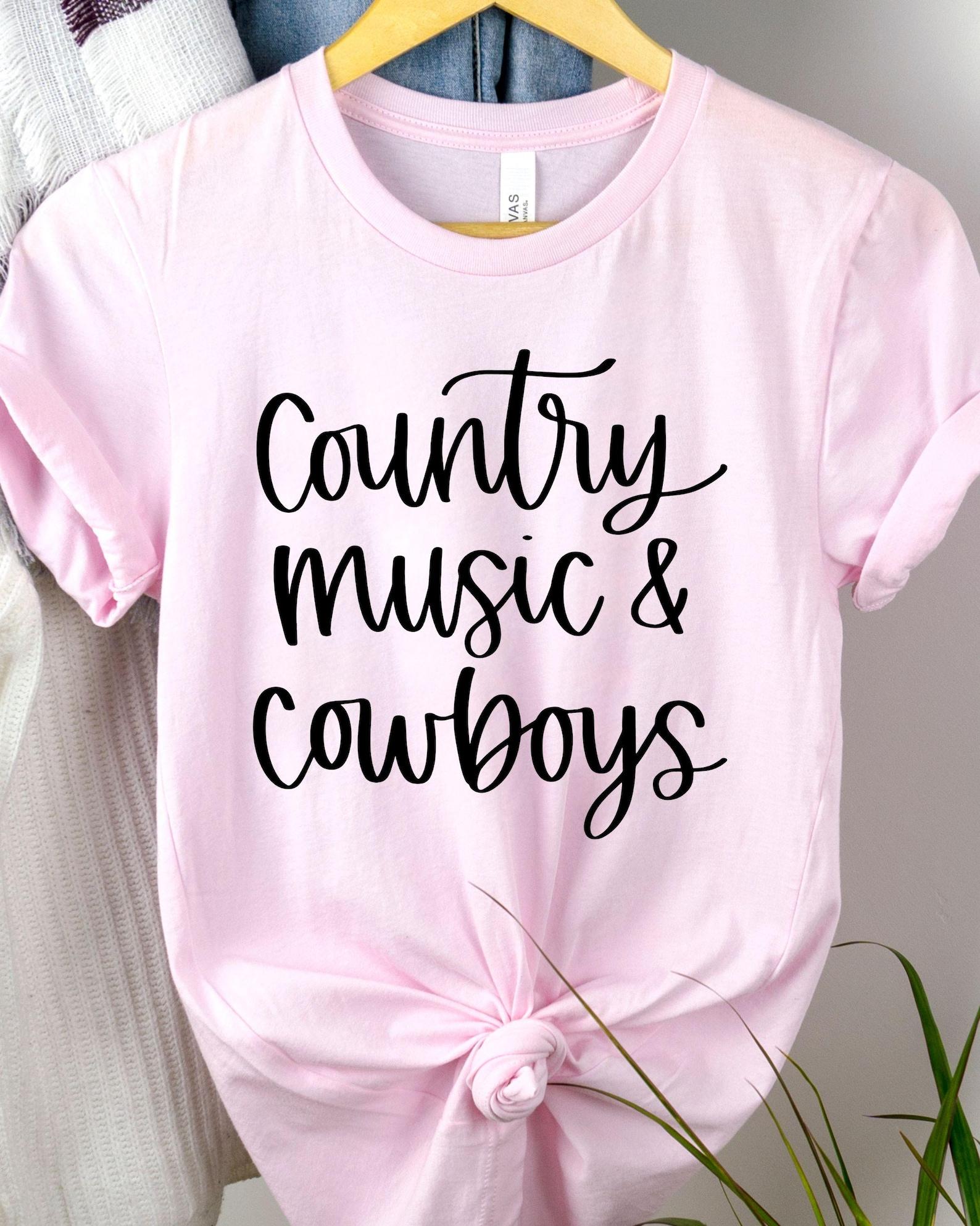 Country Music & Cowboys T-Shirt | Script Graphics, Western Music Theme, 7 colors S