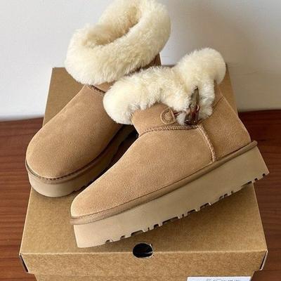 Damen weich elastisch dicksohlige Winterfell eine warme kalte gefütterte Schneestiefel rutschfest tragen lässige Sport Baumwollstiefel