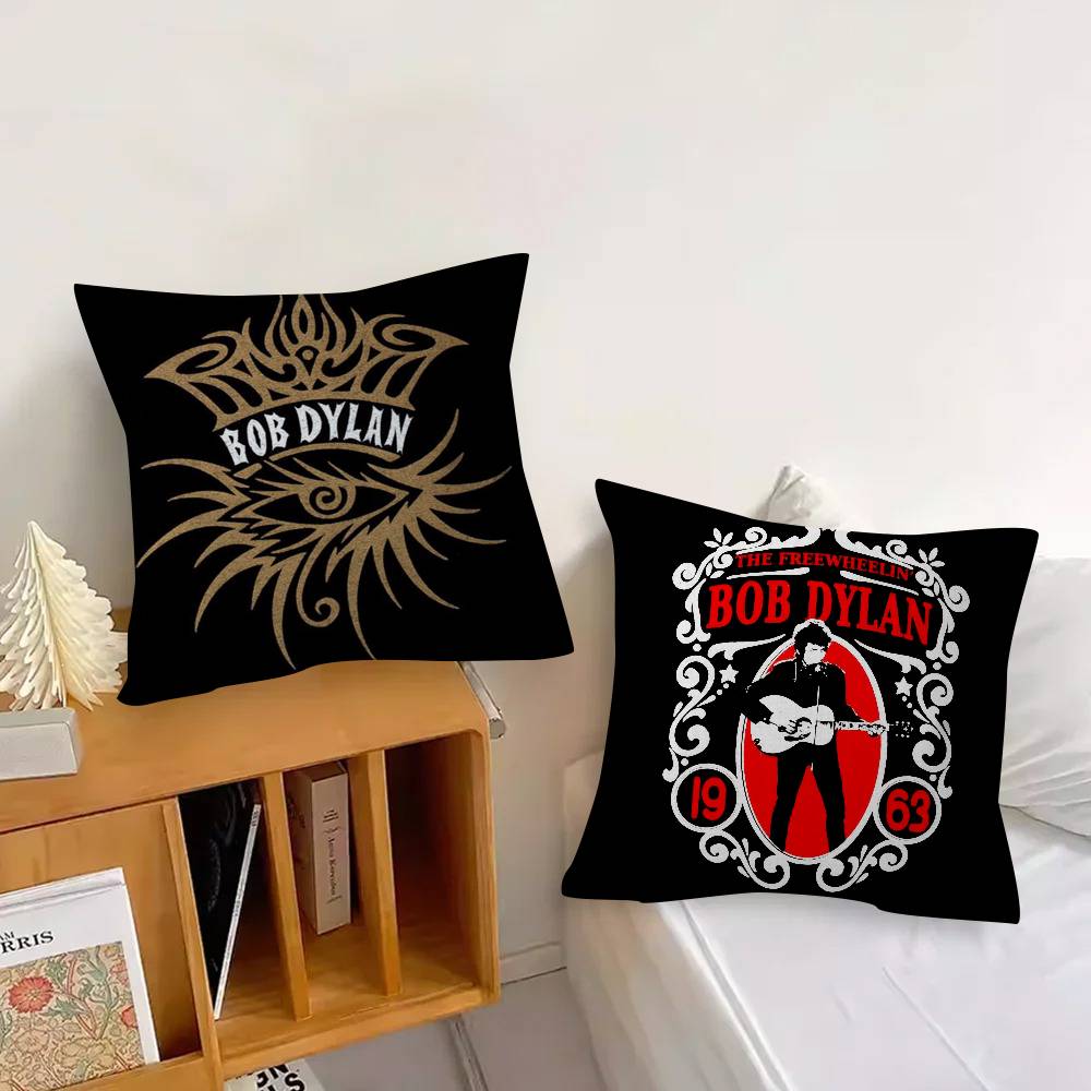Singer Bob D-dylan LOGO  Cushion Cover Pillowcase Upholstery Sofa Throw Pillow Home Decor Pillowcas
