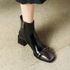 Autumn and winter Korean version of fashion boots women's rubber sole comfortable medium heel square head women's boots square heel large size new