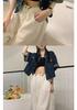 Korean Style Chic Retro Short Lapel Denim Jacket for Women