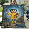 1pc Blanket - Coraline Print Design, Lightweight Blanket for Sofa, Bed- Soft &Warm, Gift for All Seasons