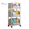 Pohyblivý úložný stojan Multifunkční úložný organizér s kolečky otočnými o 360 stupňů Polička na vozíky Úložný stojan na knihy pro kuchyně Koupelnové stolování