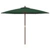 VidaXL Parasol de jardin avec mât en bois vert 299x240 cm 363168