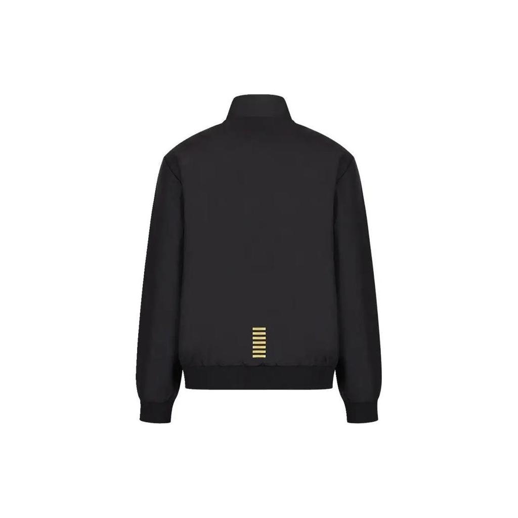 EMPORIO ARMANI EA7 FW22 Letter Logo Print Zippers Stand Collar Fleece Lined Jackets & Coats Men's 6LPB27-PN27Z-0208