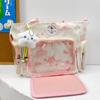 New Sweet Cute Ulzzang Y2K Ita Bags Subculture Dopamine Transparent Display Cool Tote Bag Aesthetic Lace DIY Badge Shoulder Bag