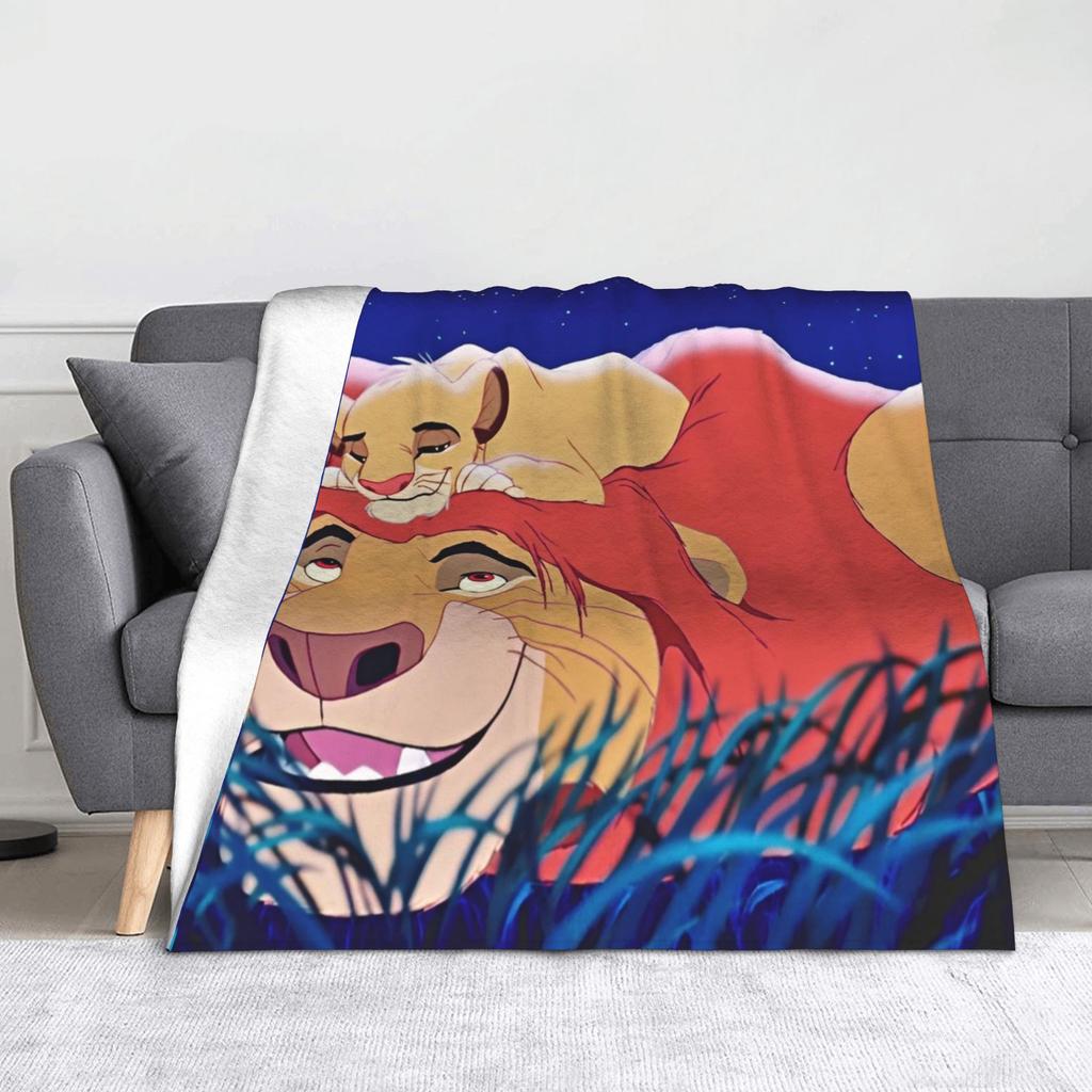 The Lion King Simba Friends Mufasa Blankets Flannel Funny Breathable Throw Blankets for Coverlet Textile Decor