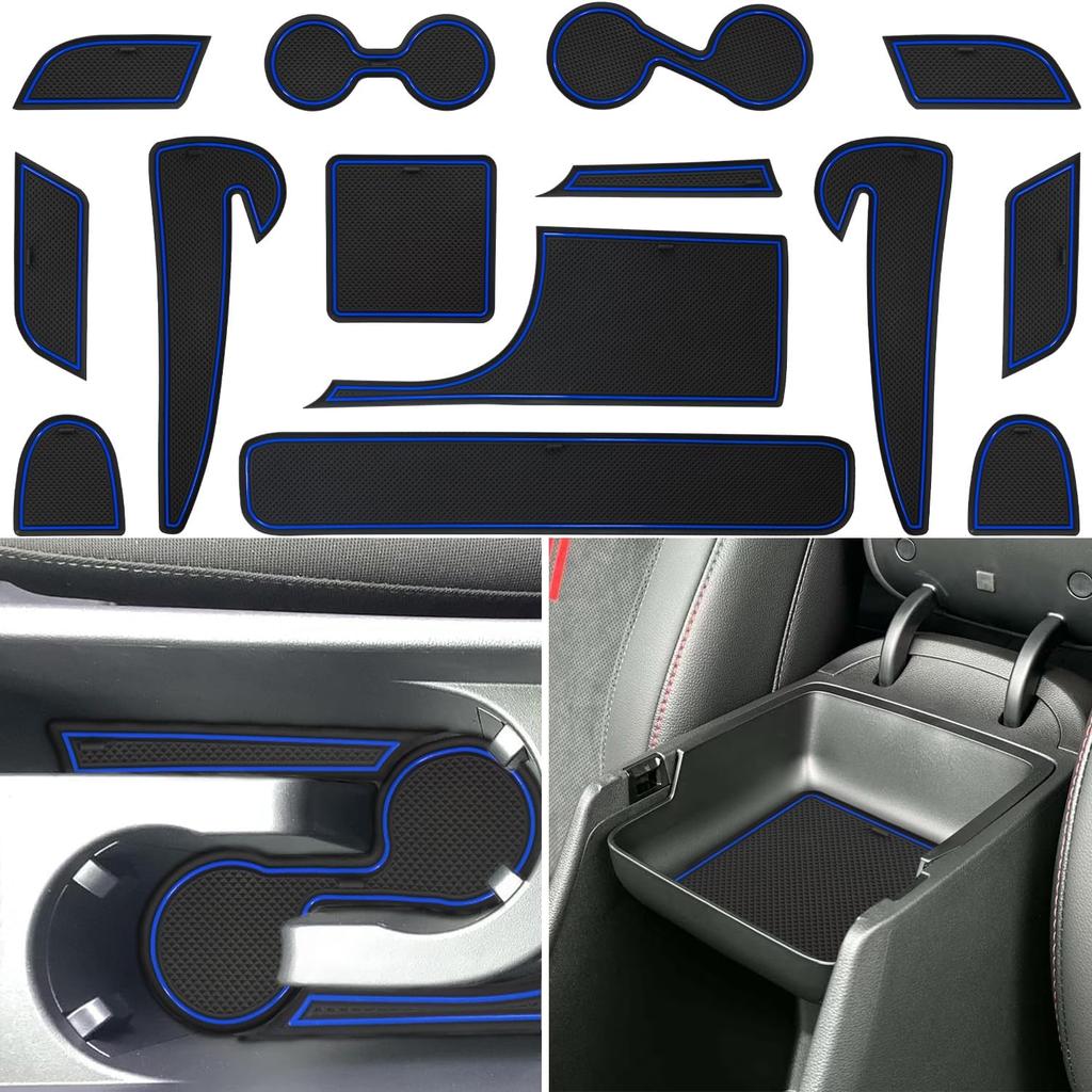 Center Console Liner for Hyundai Kona Accessories (SEL Convenience, N-line, Limited) 2024 2025, Cup Holder Mat, Non-Slip Dust Interior, Rubber