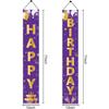 Purple Gold Happy Birthday Door Banner Decorations, Happy Birthday Porch Sign Party Supplies for Girls Women, 16th 21st 30th 40th 50th 60th Birthday
