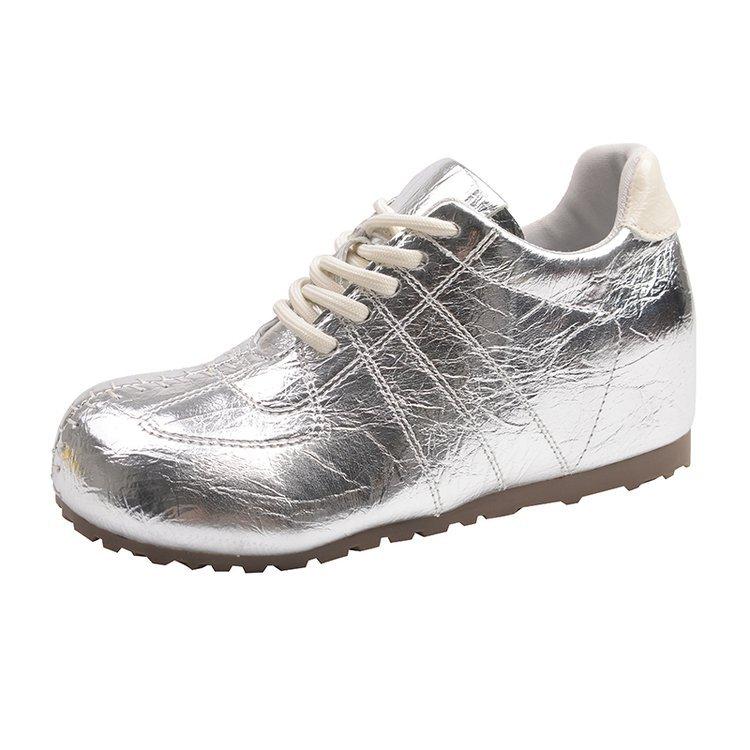 

Inner height increase 6cm ballet silver German training shoes women s 2025 new autumn skirt casual sports Forrest Gump shoes 40 серебряный