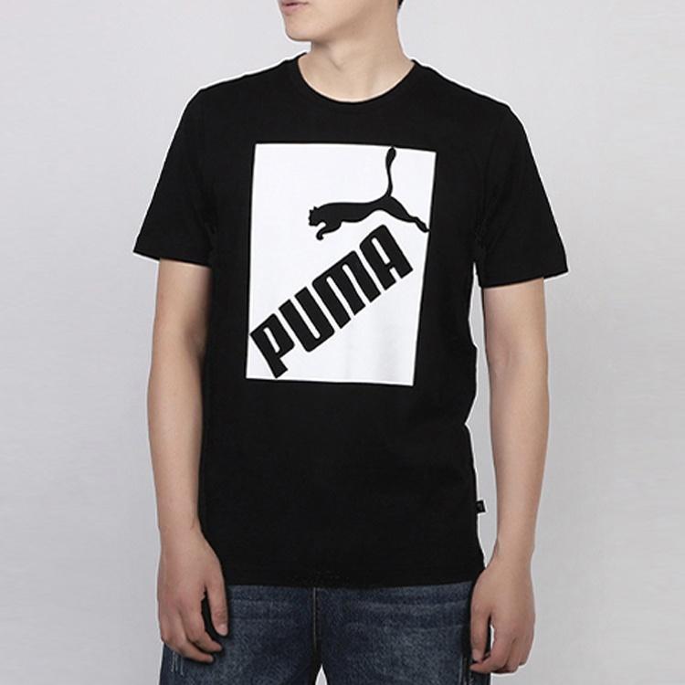 Puma Logo Printed Short Sleeve TEE Black Men's 583837-01