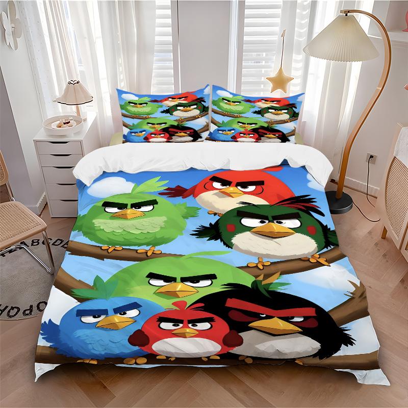 Angry Birds Branches Print 3Pcs Bedding Setduvet Cover With 2 Bedropillowcase Home Birthday Gift