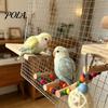Niet-reflecterende Vogelspiegel 1 Set Kooi Papegaai Speeltjes, Houten Zitstok Platform met Spiegel, Ladder, Kleurrijk Acryl Veiligheid voor Vogels Kralen Belletjes Schommel,