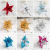 New Fabric Plastic Christmas Artificial Flowers 20cm/26cm Ornaments Fake Flower DIY Decoration Glitter Poinsettia New Year