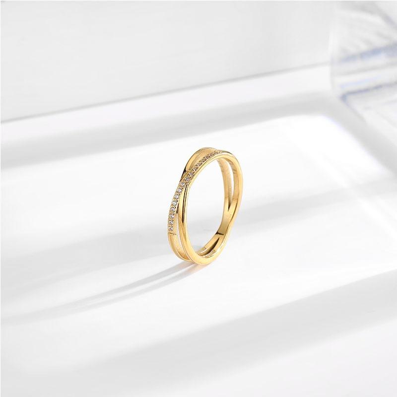 Temperament Cross Diamond Titanium Steel Ring Women's Niche Design Sense Stainless Steel Ring Tide Jewelry