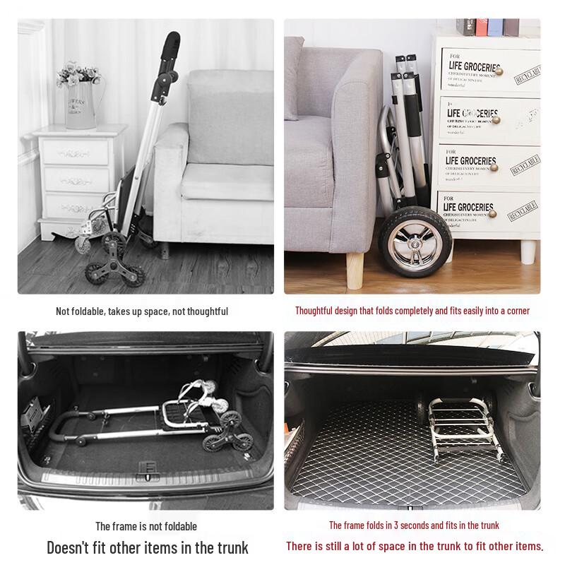 Foldable Aluminum Shopping Cart with Insulated Bag