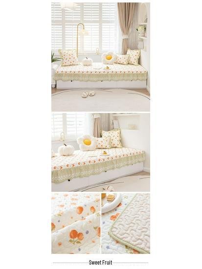 High-End Luxury Bay Window Cushion Set with Valance - Non-Slip & Machine Washable