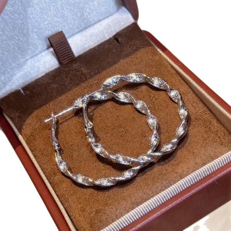 111 Silver Needle Design Sense Wave Twist Texture Earrings Fashion Light Luxury Elegant Earrings Retro Premium Earrings