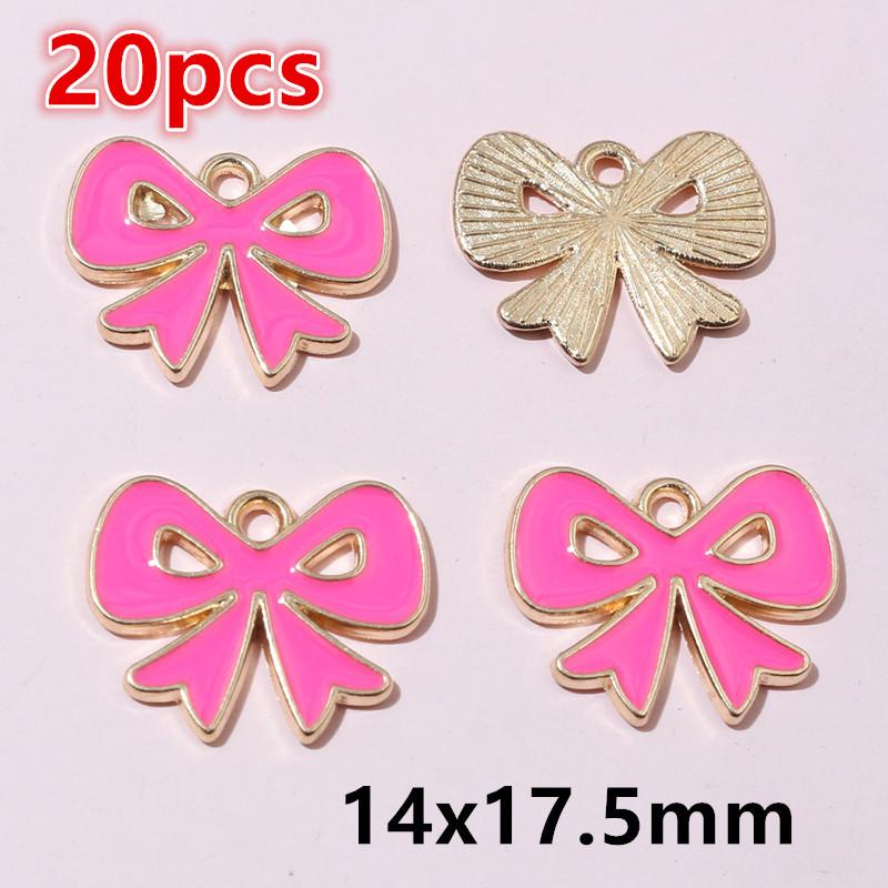 10-20pcs Bow Charms Pendant Enamel Alloy Metal Craft DIY Jewelry Making Accessories Findings for Earrings Necklace Bracelets