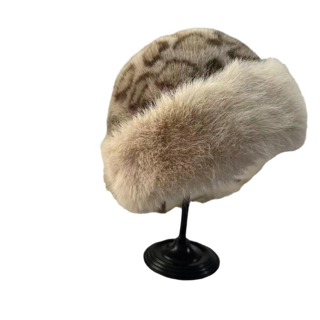 Women's 2025 Retro Leopard Print Mongolian Hat - Winter Thick, Warm Ear Protection, Fashionable Versatile Plush Hat