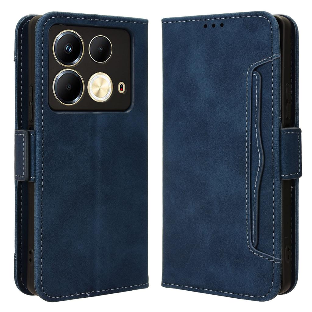 For Infinix Note 40 X6853 Case Shock-Absorbent Leather Phone Shell with Multiple Card Slots