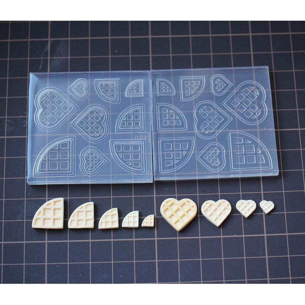 2pcs Mini Waffle Cookies Molds Silicone Mold for Making Chocolate Candy Muffin Mousses Cakes Pudding DIY Baking Craft