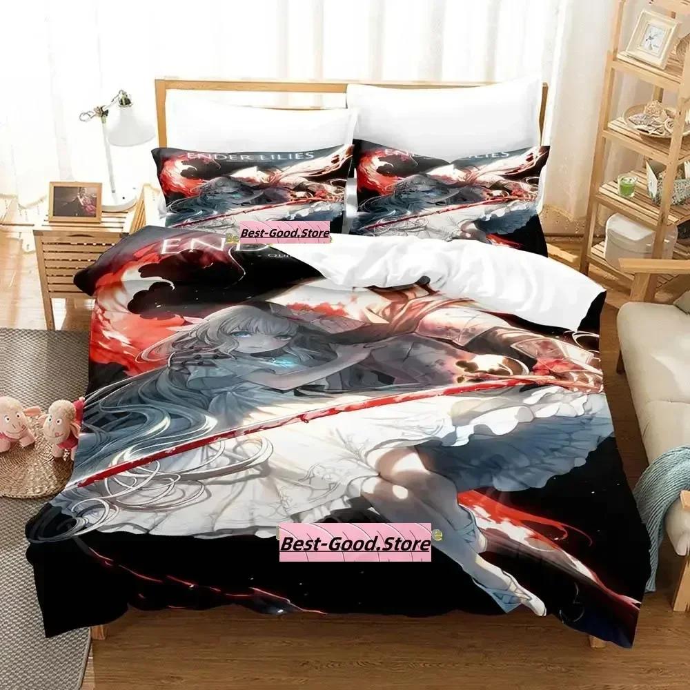 Gamw ENDER LILIES Quietus of the Knights Bedding Set Printed With Pillowcase Bed Duvet Cover Soft Single Double Queen Super King