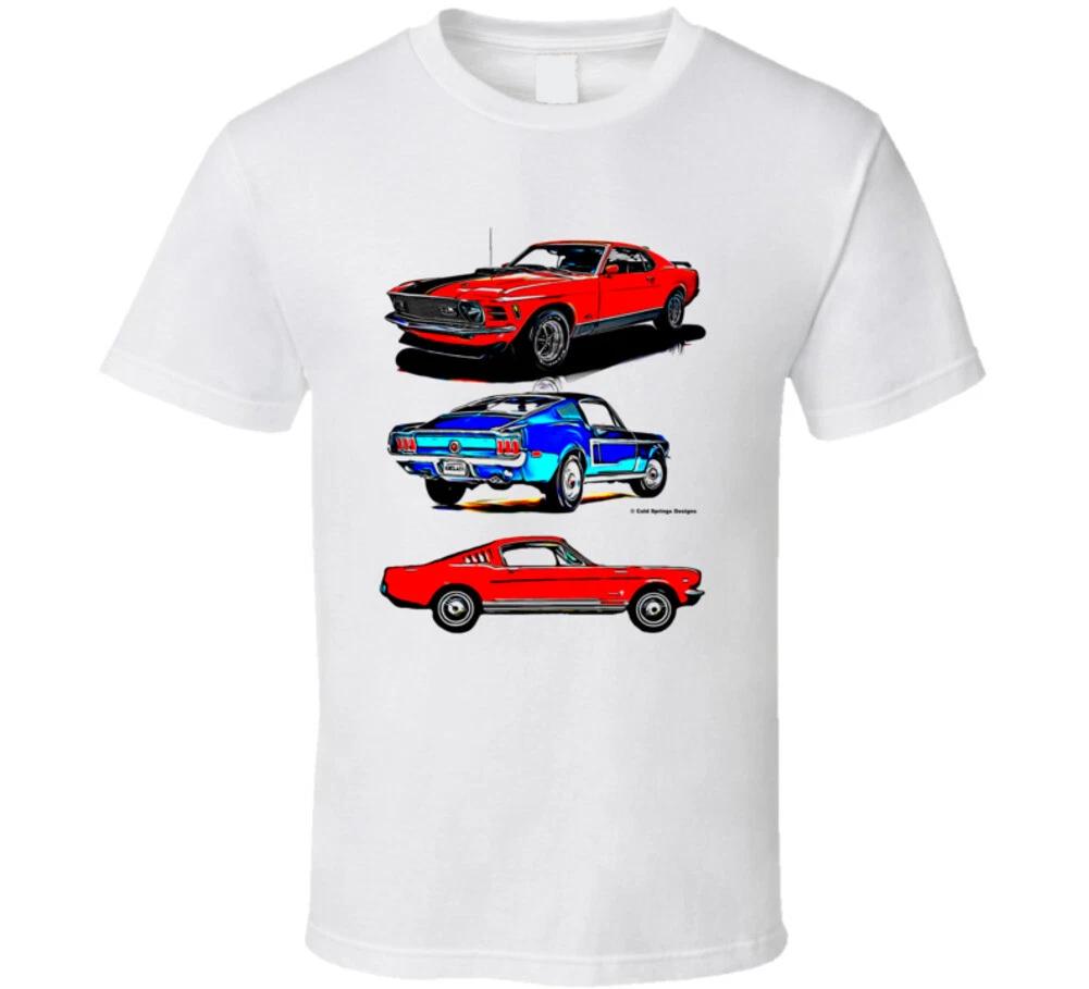 Mustang Fastbacks! 1965 1968 1970 Musclecar Gift T Shirt 2XL