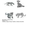 4Pcs/Set Simulation Leopard Family Model PVC Snow Leopard Figurine Realistic Miniature Wildlife Animal