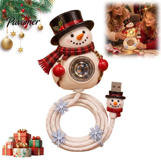 Seasonal Home Decor Ornaments Christmas Projector Light, USB Powered Snowman Ceiling with 6 Patterns, Festive Desktop Light Fixtures Flexible Holiday