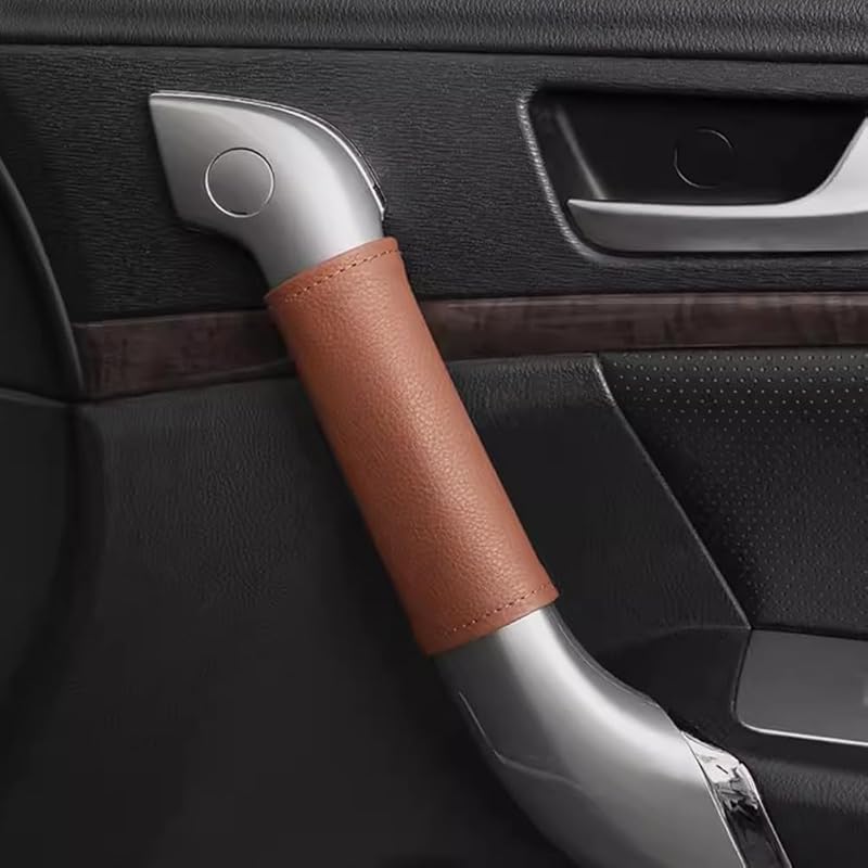 Car Grab Handle Cover,Soft Car Handle Protector,Car Grip Gloves, PU Leather Material,Interior Accessories for Most Cars,2Pcs коричневый