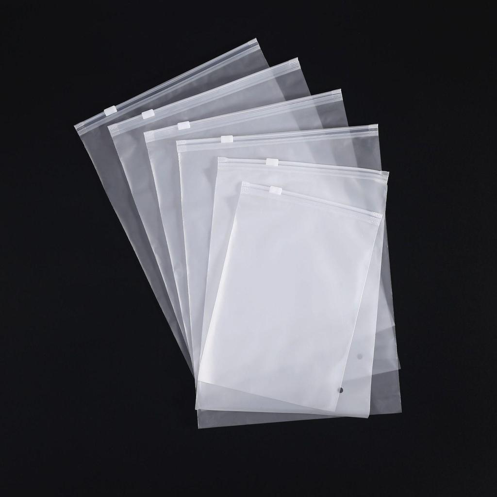 Frosted PE Zipper Bag: Thick, Transparent, Self-Sealing, Printable Clothing Packaging for Socks