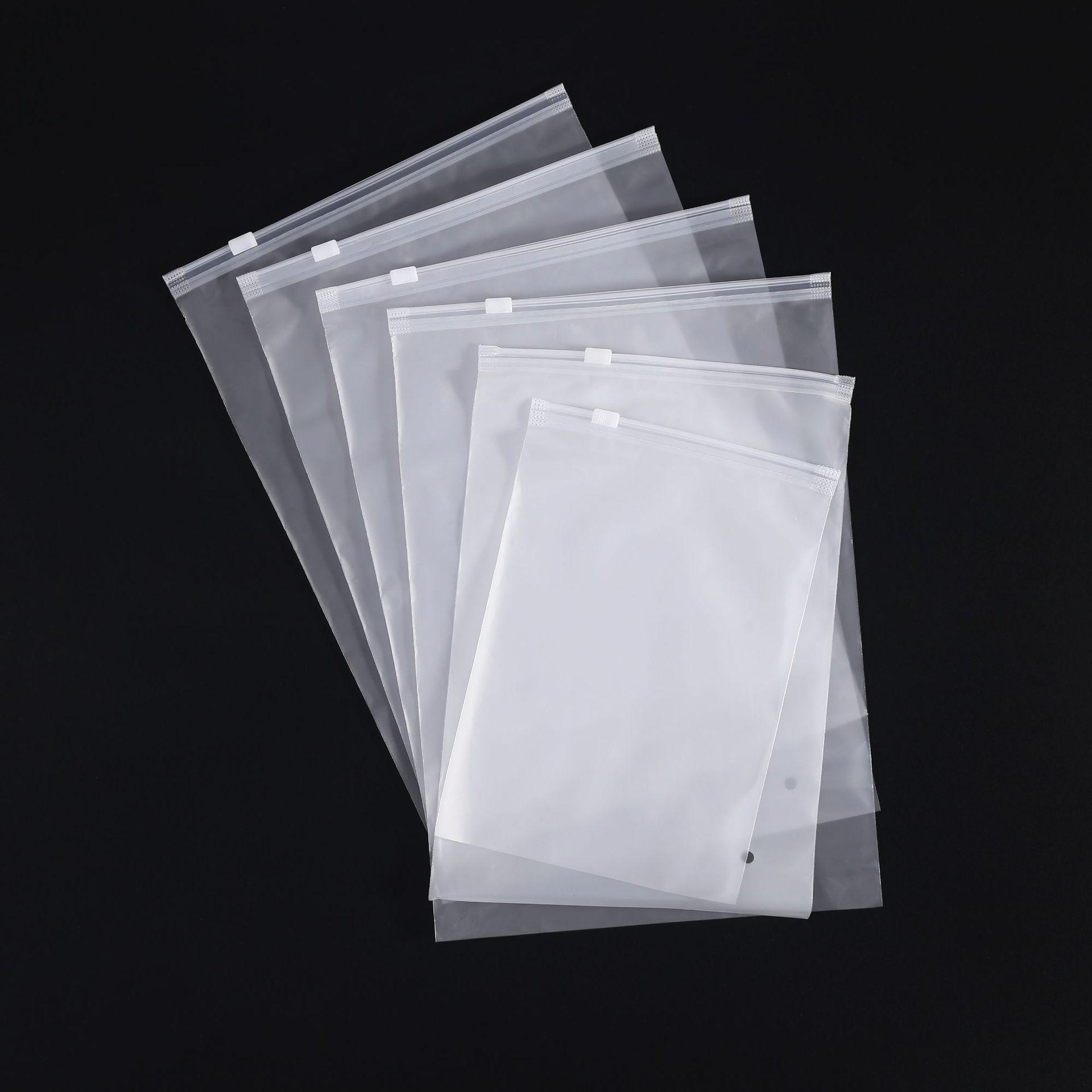 Frosted PE Zipper Bag: Thick, Transparent, Self-Sealing, Printable Clothing Packaging for Socks