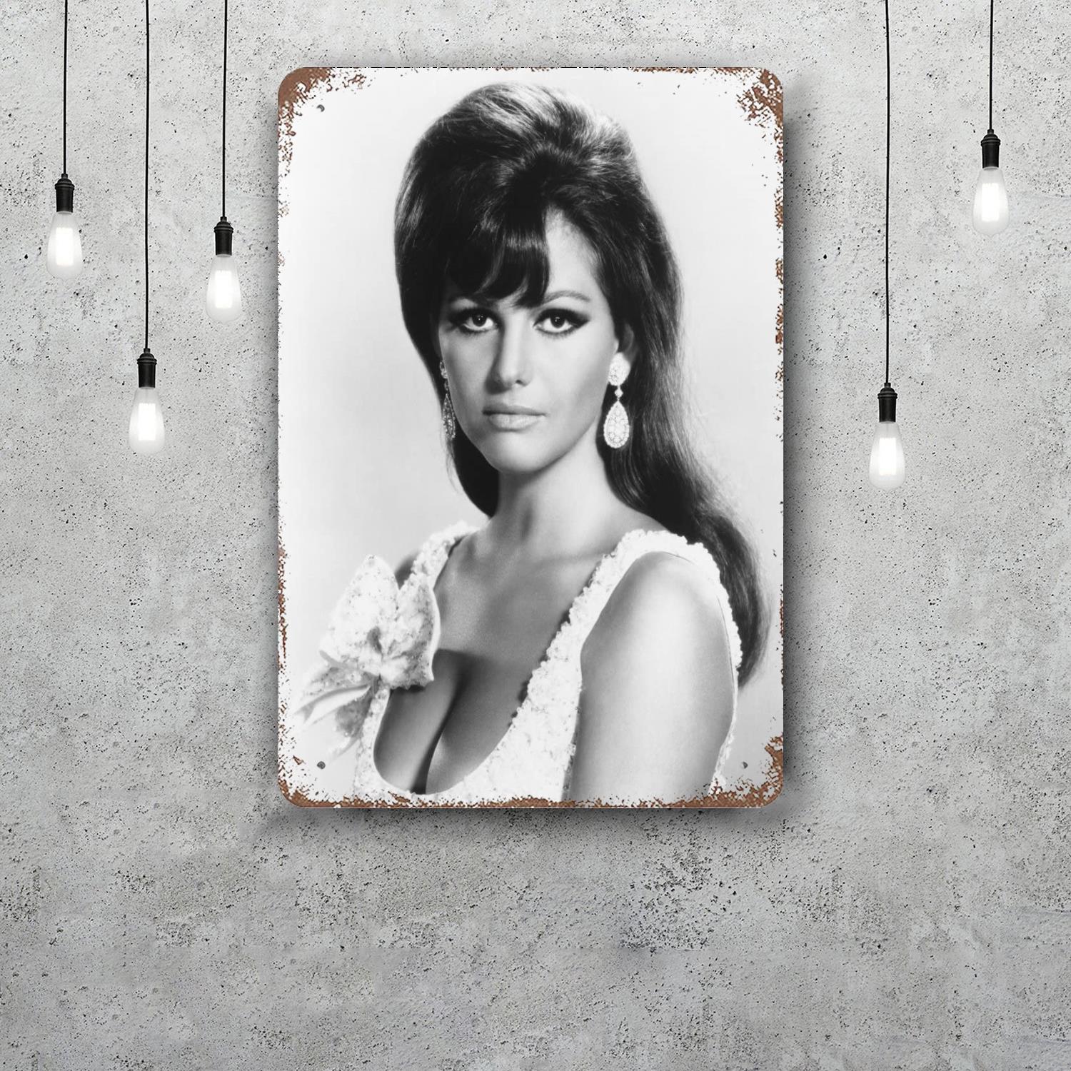 

claudia cardinale actor Vintage Metal Tin Signs Posters Decor Retro Metal Plaque Wall Art Decor for Garage Bar 20x30cm（7.8x11.8inch）