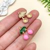 Rose Red Cherry Strawberry Drip Oil Alloy Accessories: Sweet Girlish Heart Earrings and Necklace Pendants.