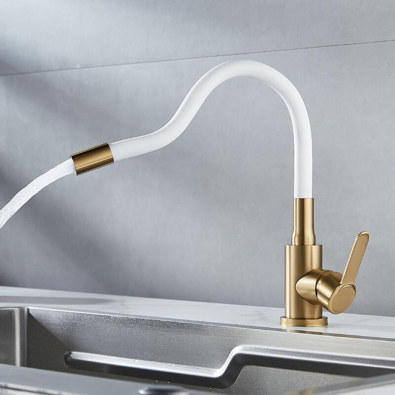 Zhuchuang Jingpin Universal Stainless Steel Faucet with Silicone Hose and Grohe Handle