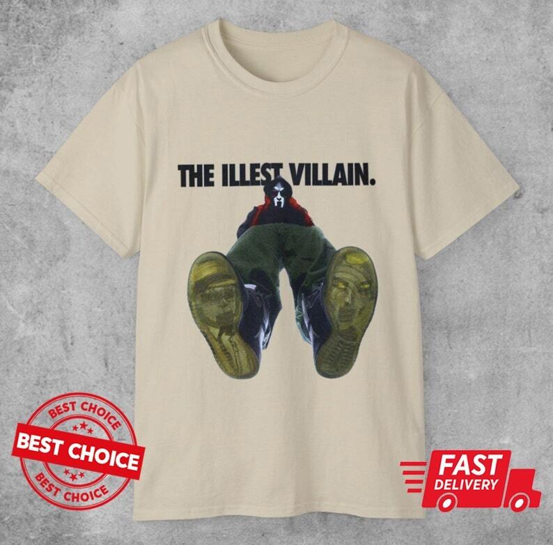 Mf Doom T-Shirt, Madvillain Metal Face Tee Retro 90s Unisex Sand Color Tshirt M