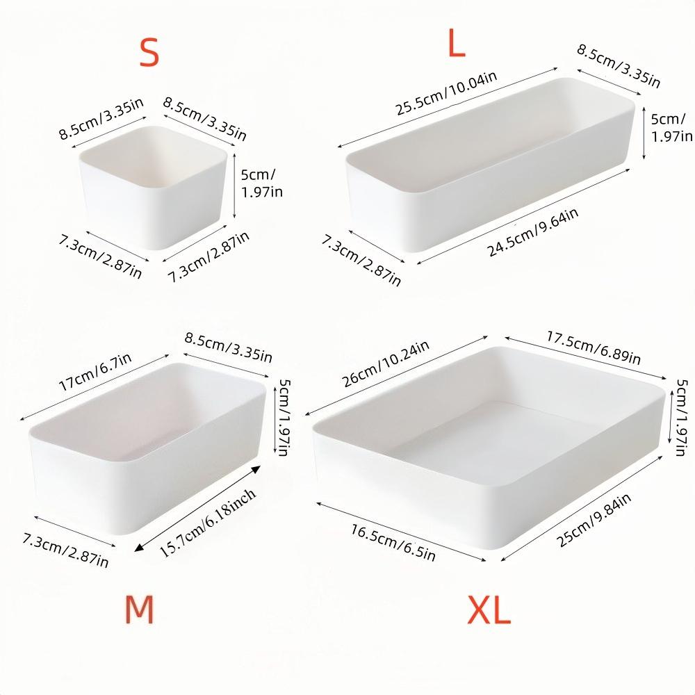 1/4pcs Drawer Organizer Set, Universal Fit, Independent Storage Solution, Desk & Drawer Organizer for Home Storage, Storage Box